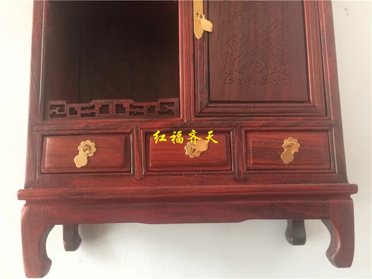 الخشب الأحمر الحرف تقليد مينغ الأثاث مصغرة نموذج الأحمر روزوود خزانة خزانة خزائن الديكور
