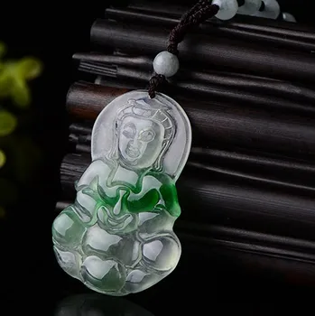 

Gift giving the best pure manual sculpture double color kwan-yin pendant Bead string necklace charm male style