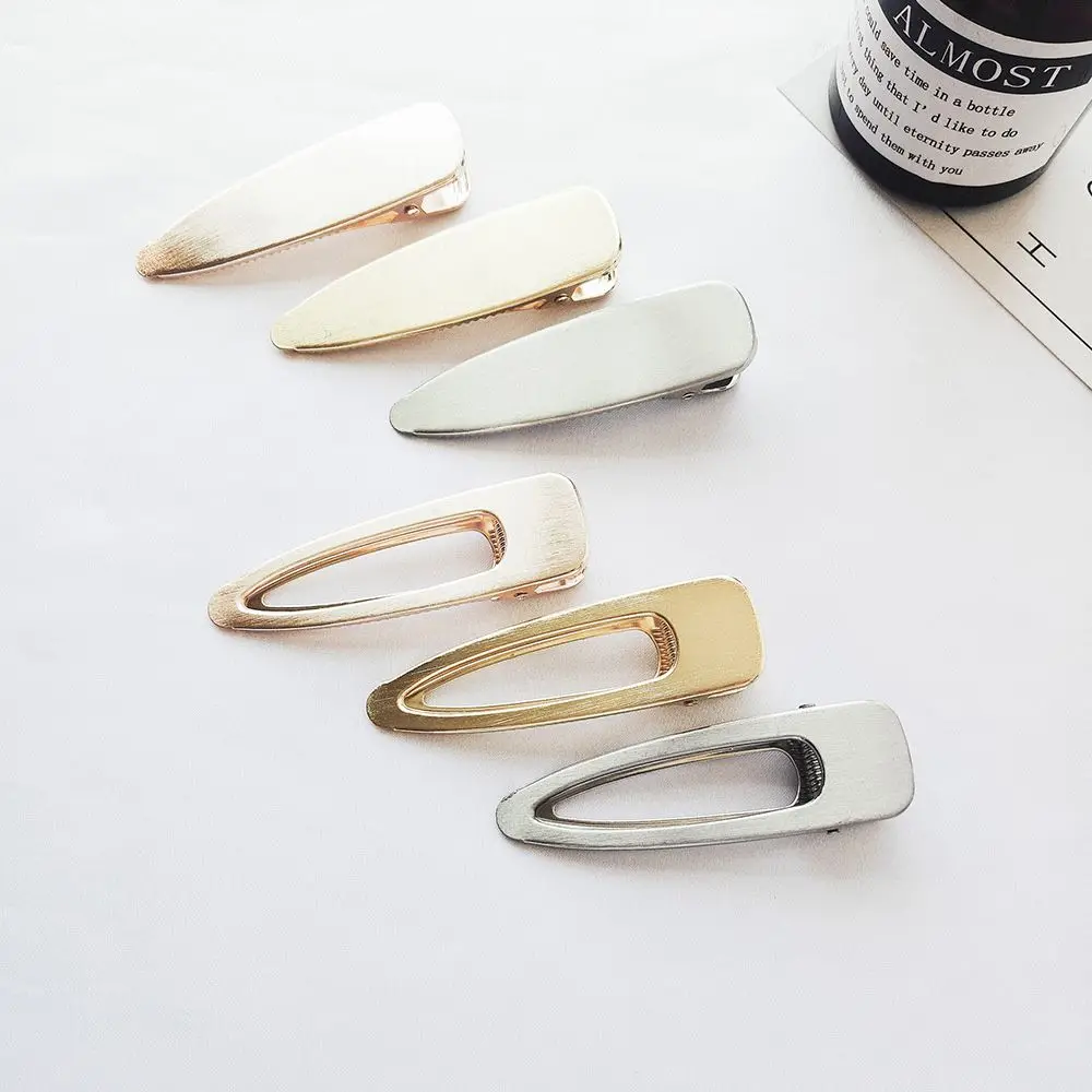

1 PC Retro Brushed Matte Metal Hairpins Hair Clips Girls Simple Wild Smooth Hollow Hairclip Barrettes Headwear Hair Accessories