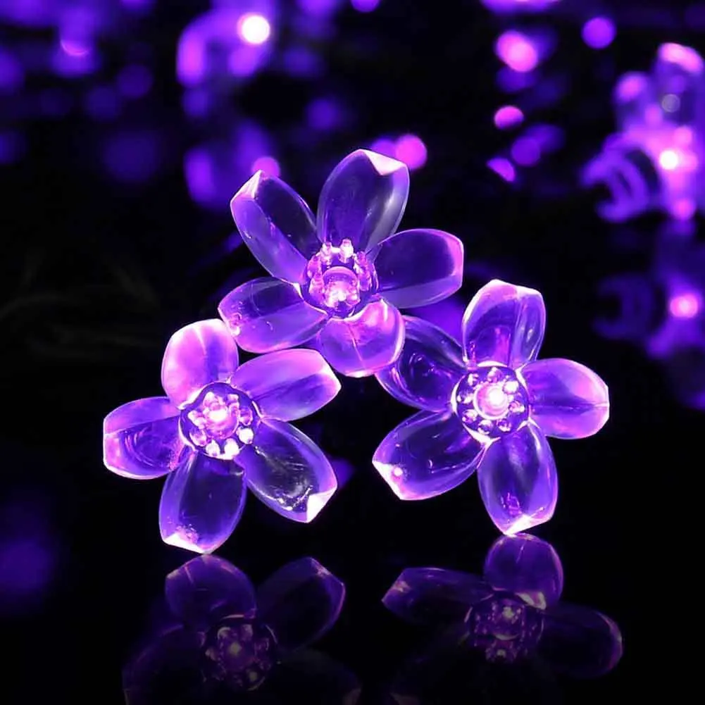 

Solar Power String Lights 50 LED Peach Blossom Decorative Garden Lawn Patio Trees Wedding Party TN99