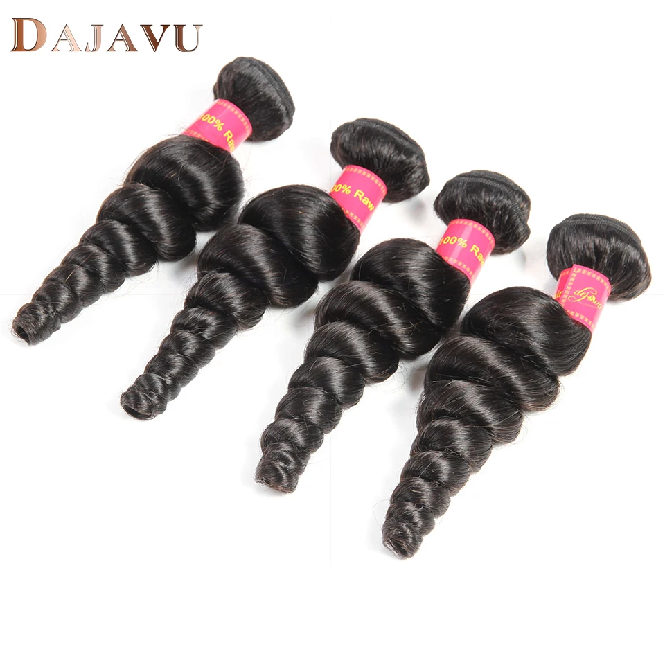 Dejavu Hair Indian loose Wave Human Hair Bundles 4 Bundles Indian Hair Weave Bundles Natural Color Non Remy Hair Extension Dejavu Hair Indian loose Wave Human Hair Bundles 4 Bundles Indian Hair Weave Bundles Natural Color Non Remy Hair Extension