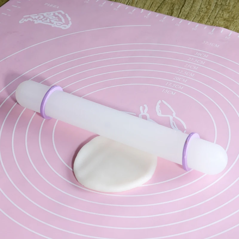 Non-stick Gum Paste Adjustable Rolling Pin Pastry Boards Fondant Sugar Cake Decorating Bakeware Diy Tool With Silicone Guides | Дом и сад