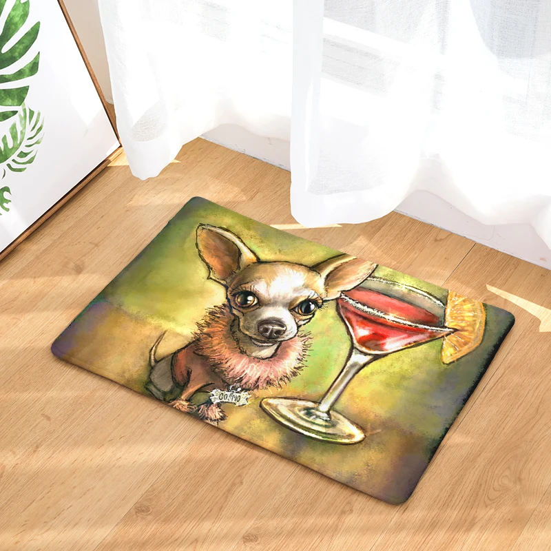  New Doormat Carpets Personality oil painting dog Print Mats Floor Kitchen Bathroom Rugs 40X60or50x8