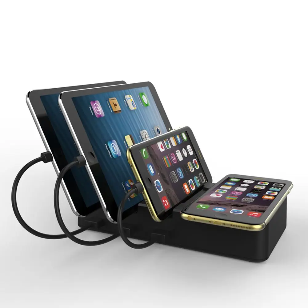 

4-in-1Folding 3 USB Charging Station With Wireless Charger Pad for Apple iPhone / iPad, Android Devices & More