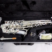 Eb sax альт посеребренный Саксофон альт латунный корпус китайские колодки с ABS чехол профессиональные музыкальные инструменты