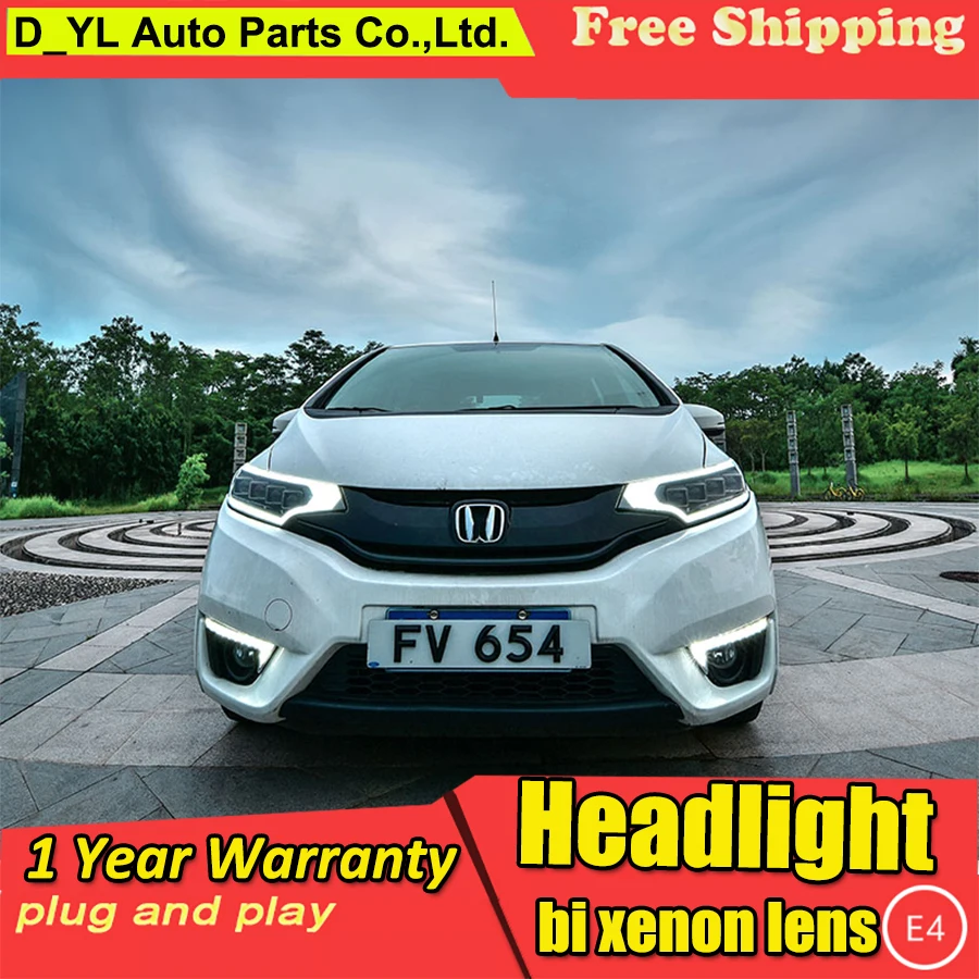 Автомобильный стайлинг фары для Honda Fit светодиодный фонарь для Honda Fit Головной фонарь СВЕТОДИОДНЫЙ дневной ходовой свет светодиодный DRL биксеноновый HID
