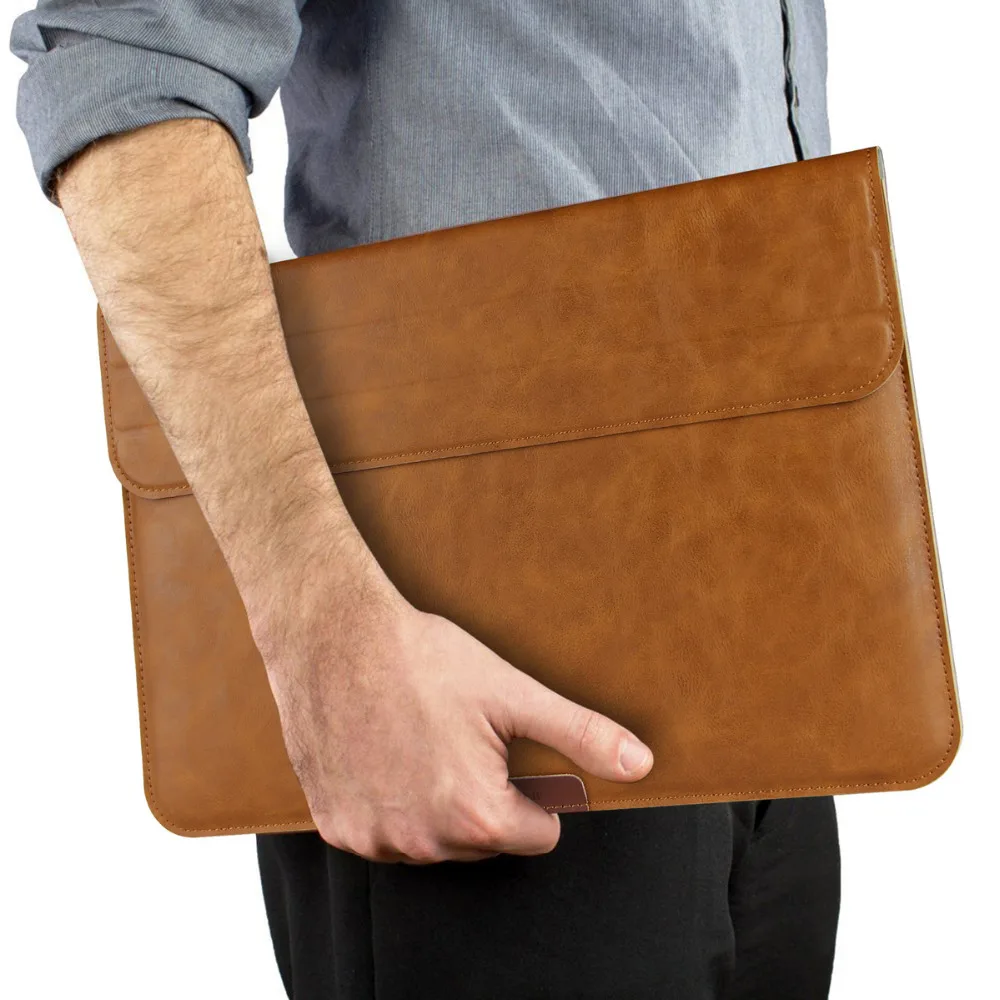 Slim Protective sleeve Bag leather Notebook Pouch case Cover for MacBook 11" 12" 13" Air Pro Retina surface 3 4 ipad 12.9 inch