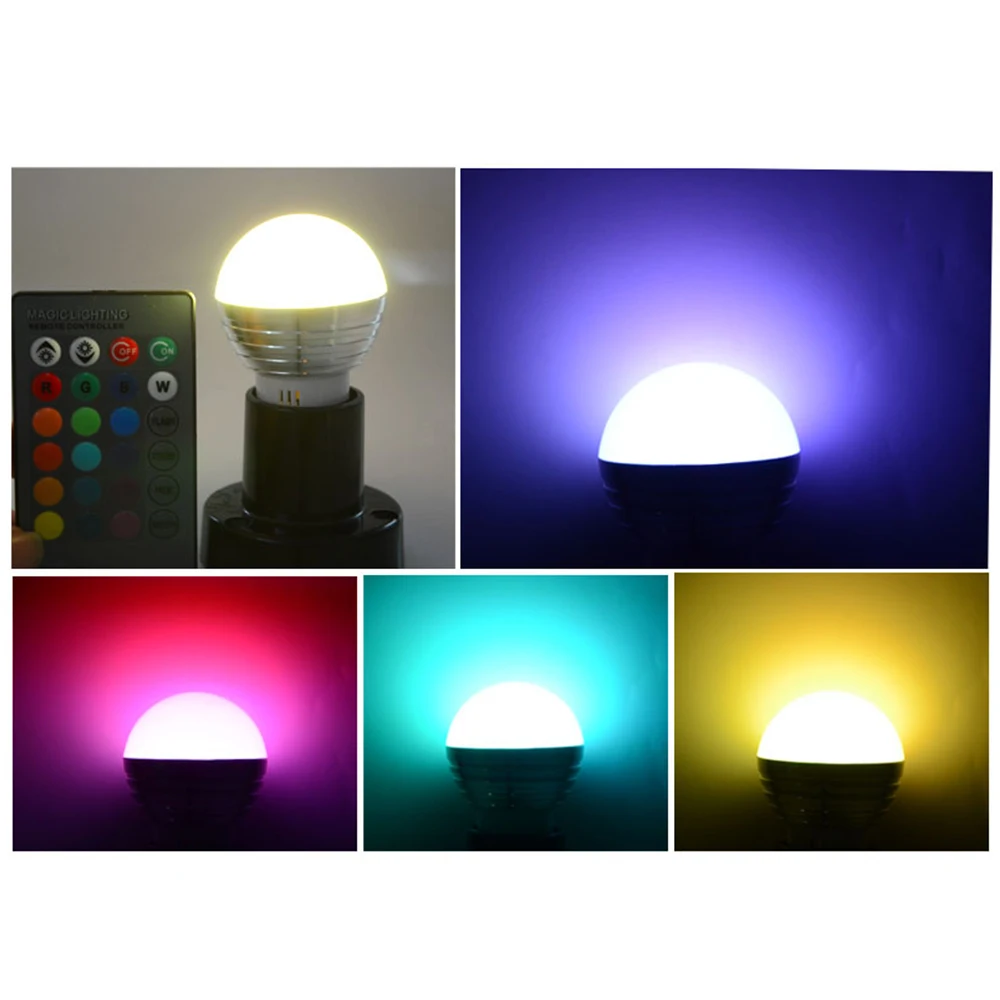 110 В 220 в 85 265 E27 E14 RGB светодиодные лампы 16 меняющихся цветов волшебный светодиодный