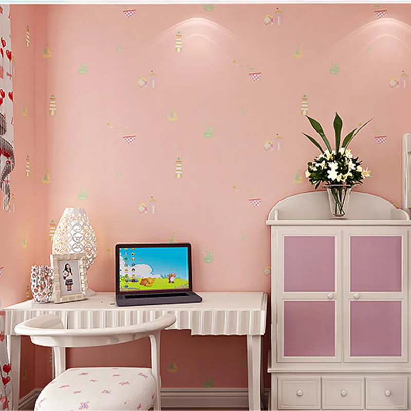 Современная простая средиземноморская 3D мультяшная детская комната для мальчиков и девочек, настенная бумага в рулонах для стен, Нетканая рельефная настенная бумага