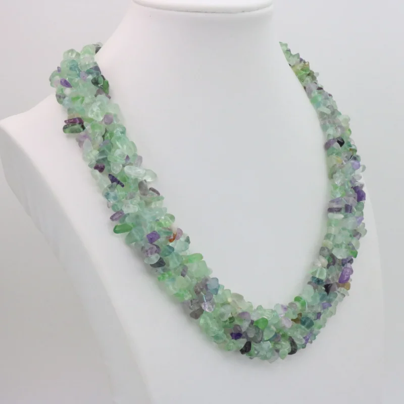 Gravel Irregular Garnet Crystal Stone Multi Color Bowlder Necklace 18'' Hot Sale Women Jewelry Collocation Fashion Style Design