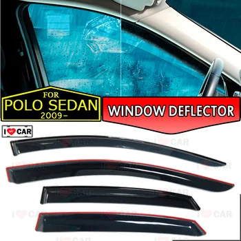 

Window deflectors for Volkswagen Polo Sedan 2009- car window deflector wind guard vent sun rain visor cover car styling