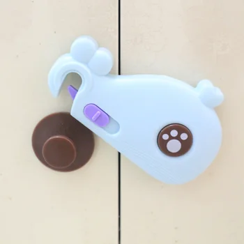 

Baby Safety Locks Plastic Cartoon Whale Children Security Drawer Lock for Cabinet Fridge Door FJ88