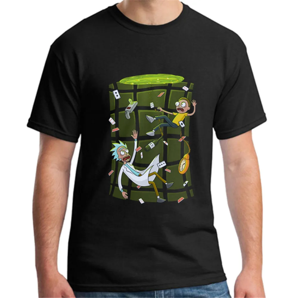 Cool Ricked in Wonderland Rick And Morty T Shirt Men's Tops Clothing Teenage O Neck Short Sleeve T-Shirts Classic Men Tee
