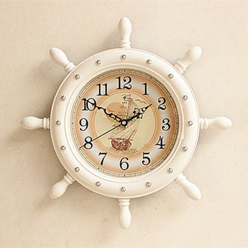 Подвесные большие зеркальные часы, настенные пасторальные классические большие цифровые винтажные бесшумные деревянные настенные часы Horloge Murale, домашний декор 50A0813 - Цвет: White