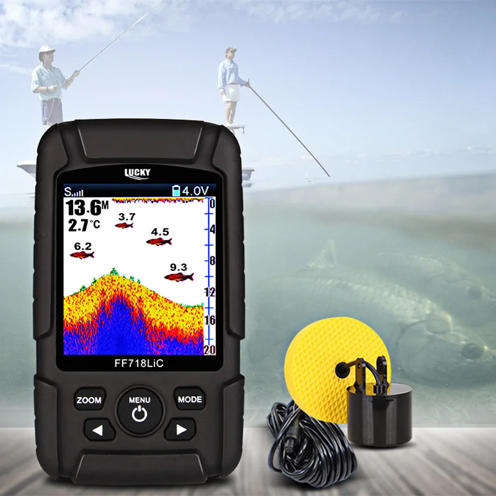 

LUCKY FF718LiC - T Portable Underwater Wired Fish Finder 100m Depth Fishfinder 45 Degree Fish Finder Monitor With LCD Display