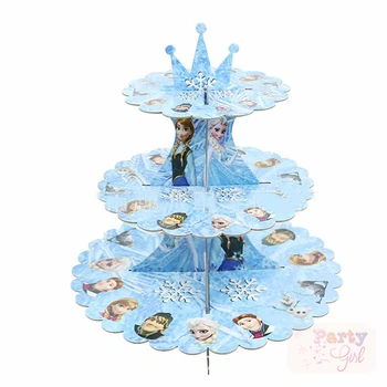 

Princess 3-Tier Cupcake Stand for Dessert Table Party Decoration Birthday Baby Shower -Elsa Blue Cake Stand