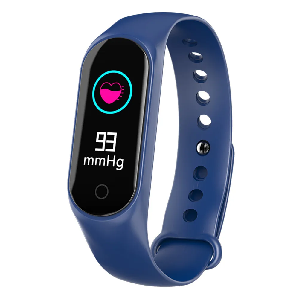 MODOSON, умный Браслет M5, пульсометр, браслет, кровяное давление, фитнес-трекер, mi 4, для huawei, Xiao mi, samsung, iphone - Цвет: blue