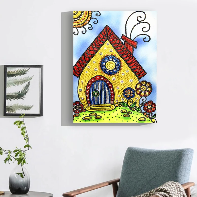 RUBOS DIY Diamond Embroidery House Abstract Art Religion Diamond Painting Mosaic Scenery 5D Big Bead Pearl 3D Crystal Glass Sale (13)