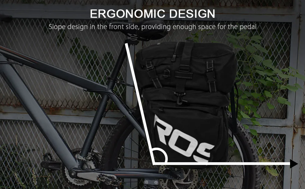 Clearance Roswheel Bike Carrier Bag Bicycle Panniers Bike 37L Durable Waterproof 3 In 1 Bicycle Rear Pannier Bike Bag 4