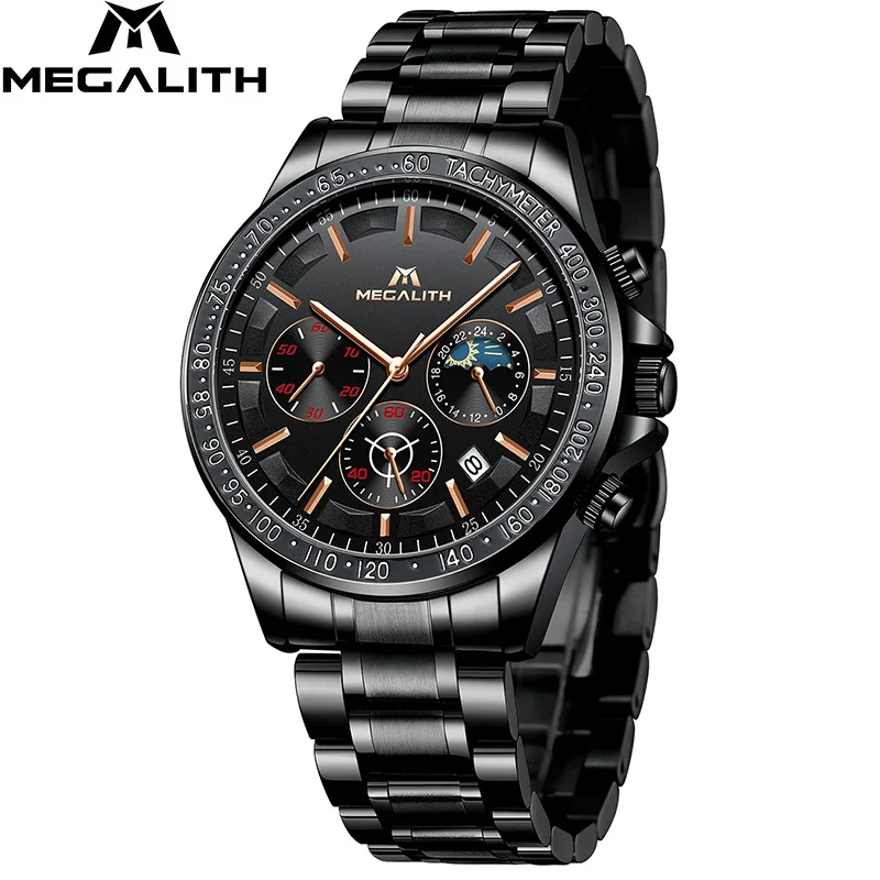 

MEGALITH 2019 New Arrival Top Brand Luxury Mens Watches Full Steel Quartz Clock Male Army Military Watches Men Relogio Masculino