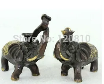 

A pair bring Wealth Elephant bronze statues