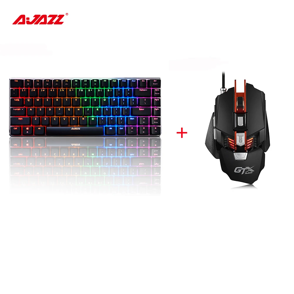 

Ajazz AK33 RGB Bluetooth4.0 Wireless & Wired Mechanical Keyboard 82 Keys RGB Backlight Blue Switch + GTX E-sport Gaming Mouse