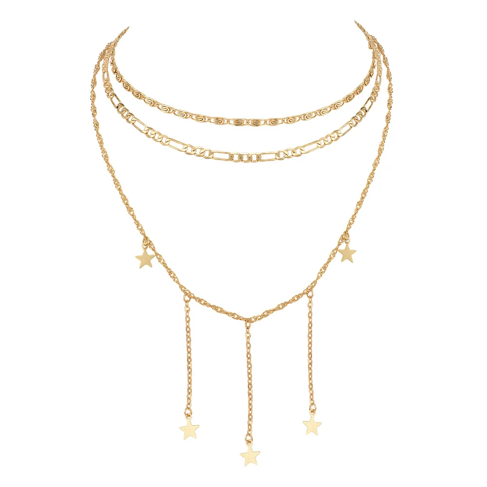 XIYANIKE дизайн богемный стиль блеск маленькая звезда кулон ожерелье для женщин Девушка чокер золото Лето океан Ювелирные изделия в стиле "Бохо"