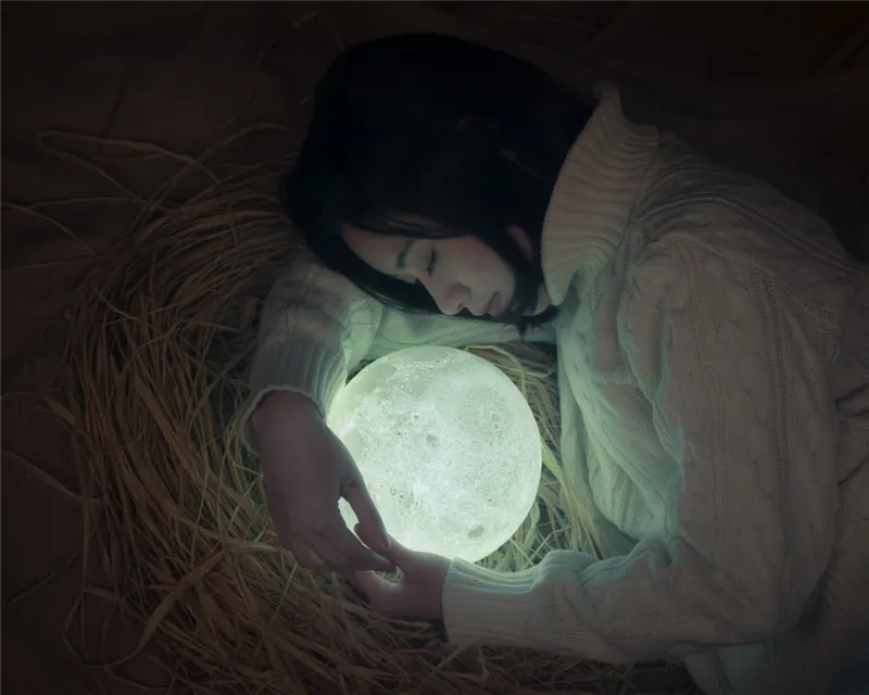 Chiclits LED Moon Lamp 3D USB Magical Moon Night Light 10CM Table Touch Sensor Color Changing Home Bedroom Decoraction Child Kid Girl Gift (27)