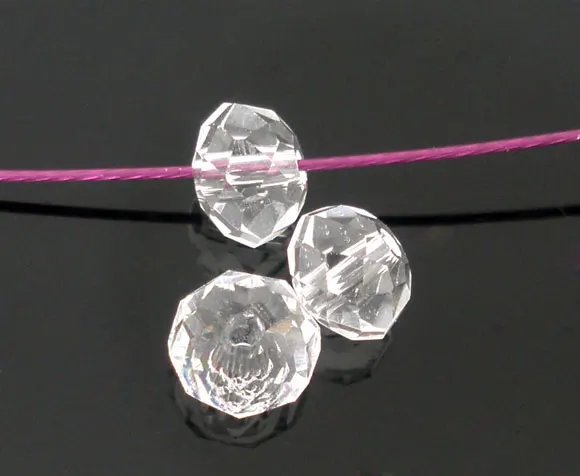 

DoreenBeads Glass Loose Beads Flat Round Transparent Faceted Transparent About 4mm( 1/8") Dia, Hole: Approx 0.8mm, 25 PCs