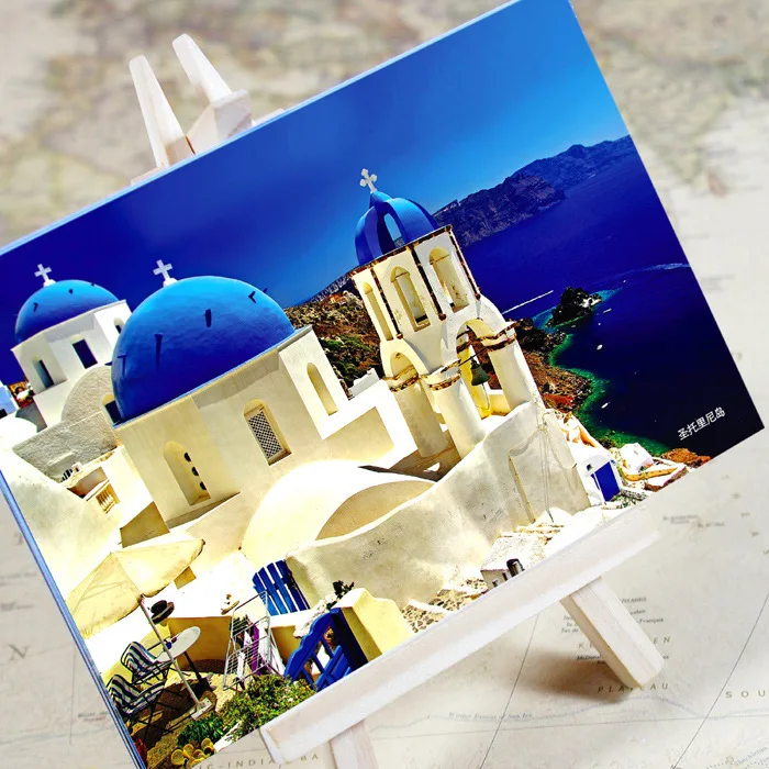 Business Cards Santorini Urban Landscape Postcard /greeting Card/birthday Card/christmas Gifts 6pcs/set charming City Series