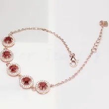 Натуральный гранатовый браслет-цепочка 0.15ct* 5 шт драгоценный камень Серебро 925 пробы за ювелирные изделия# T19022309
