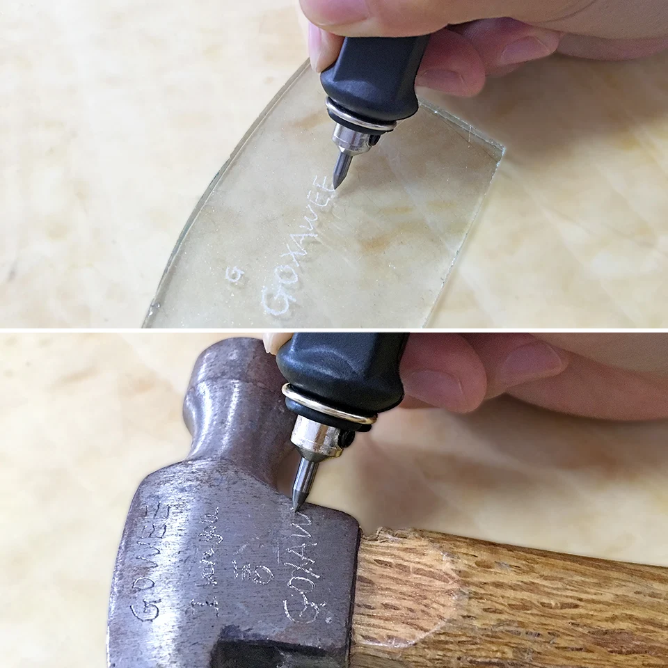  GOXAWEE Variable Speed Electric Engraver Engraving Carving Pen Plotter Machine Chisel Tips On Metal