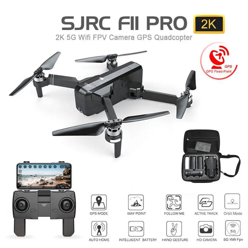 SJRC F11 PRO 5G Wifi FPV gps бесщеточный Квадрокоптер 25 минут время полета RC Дрон 1080 P/2 K HD камера с сумкой для хранения