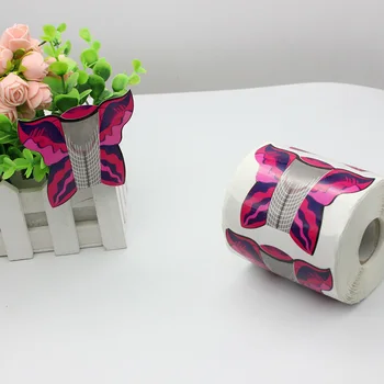 

100pcs Red Butterfly Adhesive Nail Form for Acrylic UV Gel Nail Extension Tool