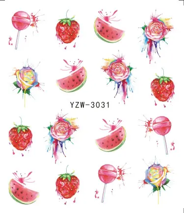 3D рельефные наклейки на ногти Цветок Клей DIY маникюр слайдер ногтей Советы Декоративные наклейки - Цвет: YZW-3031