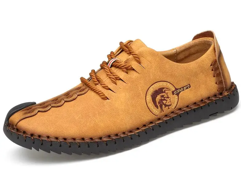Gram Epos Мужская весна большой размер 45 46 повседневная обувь Лоферы Мужская обувь качественные сли на плоской подошве мужские мокасины - Цвет: Цвет: желтый