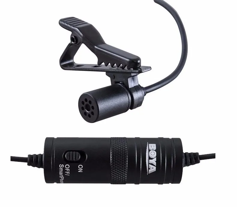 BOYA BY-M1 3.5mm Lavalier Lapel Microphone Smartphone DSLR Recording Video Record Microphone for iPhone 12 Pro Max Live