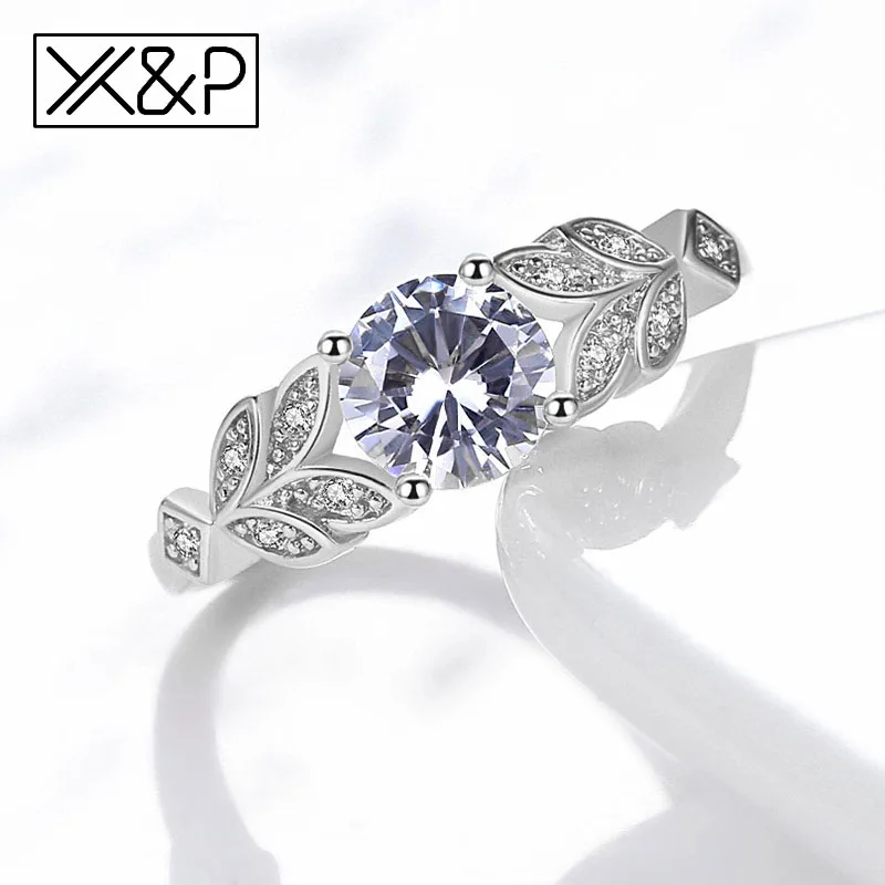 Модные Роскошные брендовые свадебные кольца X & P серебряного цвета с кристаллами