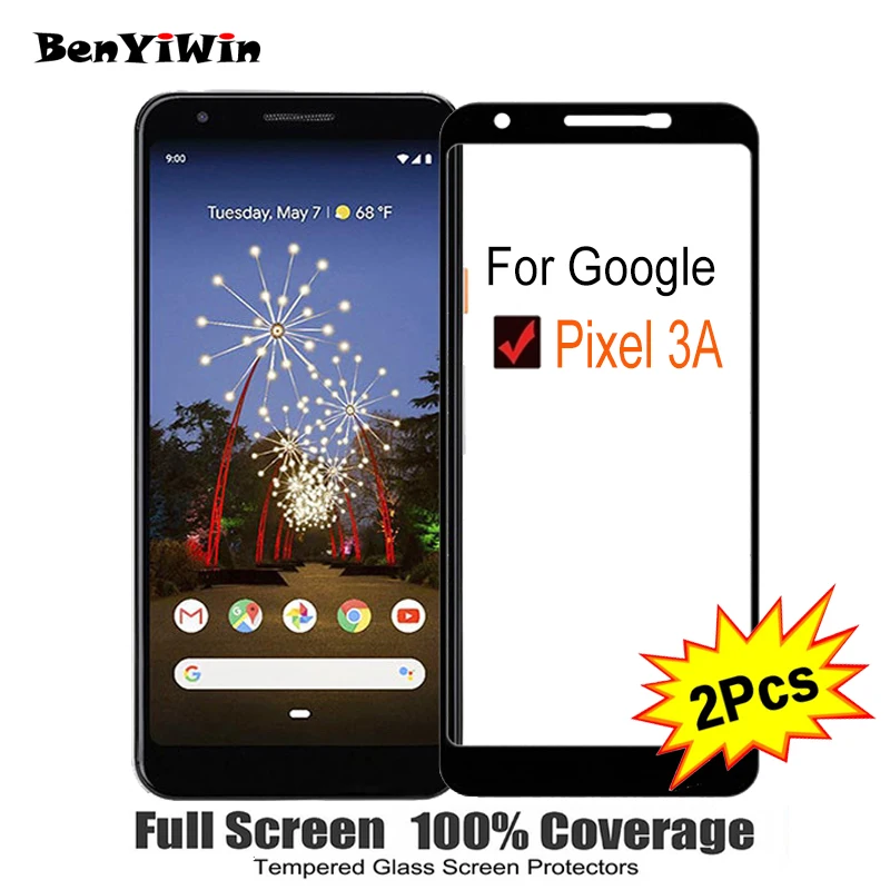 

2PCS Full Cover Screen Protector Tempered Glass For Google Pixel 3A 5.60" Protective glass For Pixel 3a 3A G020A G020E Film Case
