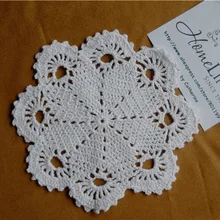 Tapetes de Ganchillo Hecho A Mano Mantel Redondo blanco Bordado Floral Decoración Coaster Copa mat 21 cm (8.27 “) el Envío Libre gratis