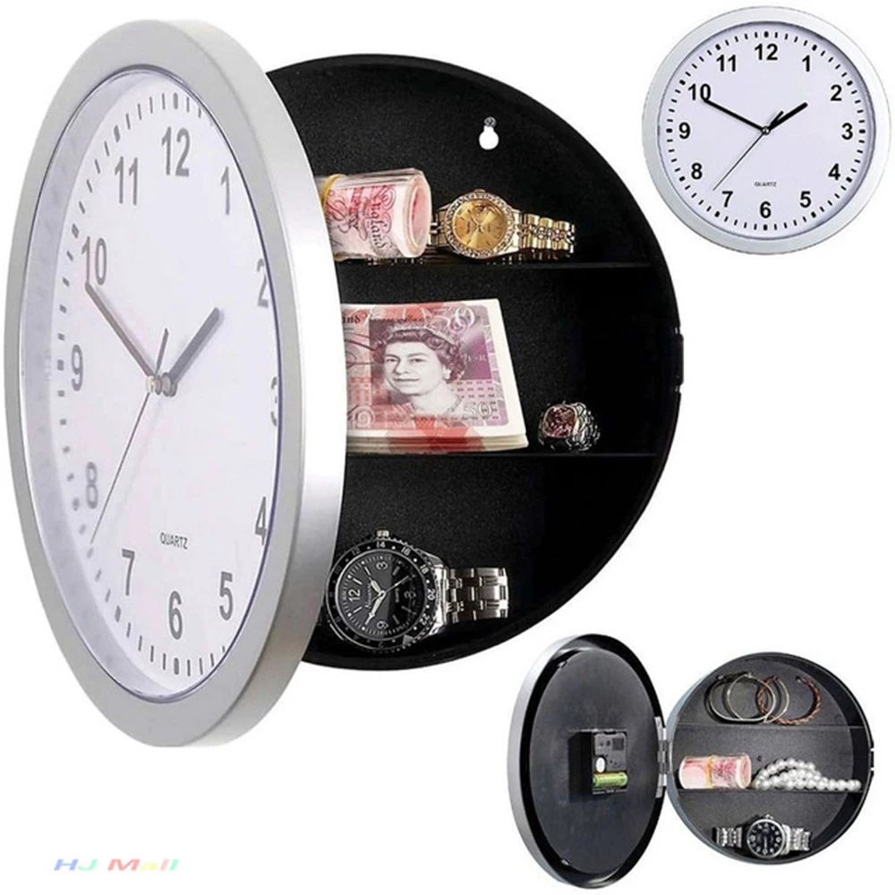 

2 In1 Creative Hidden Secret Storage Wall Clock Home Decroation Office Security Safe Money Stash Jewellery Stuff Container Clock