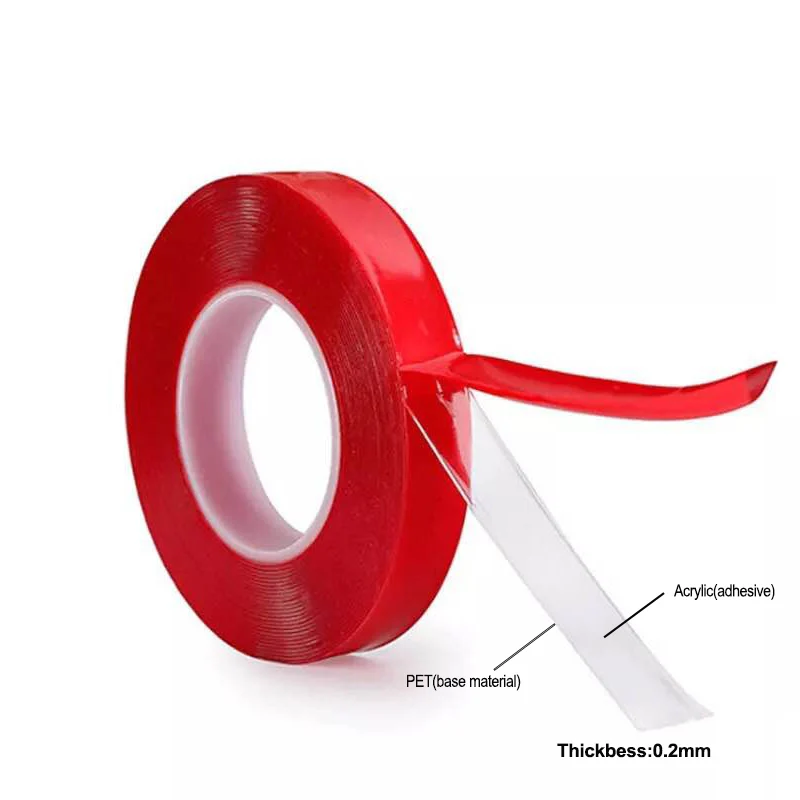 

1 Roll 25M Heat Resistant Double-sided Transparent Clear Adhesive Tape Sticker 1mm 2mm 3mm 4mm 5mm 6mm 8mm 10mm