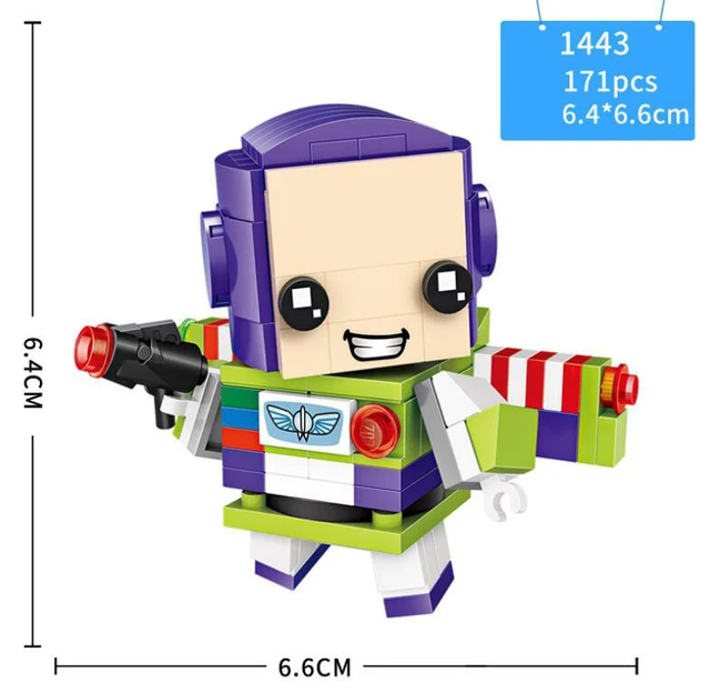 Big head mini block fairy tale story Mermaid Snow White princess Woody Buzz Lightyear Dumboes elephant Winnie bear bricks toys 2