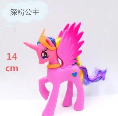 TO-7 14 см My little pony Симпатичные ПВХ Единорог ПВХ маленькая пони лошадь фигурки Куклы для девочек на день рождения Рождественский подарок - Цвет: TO-7