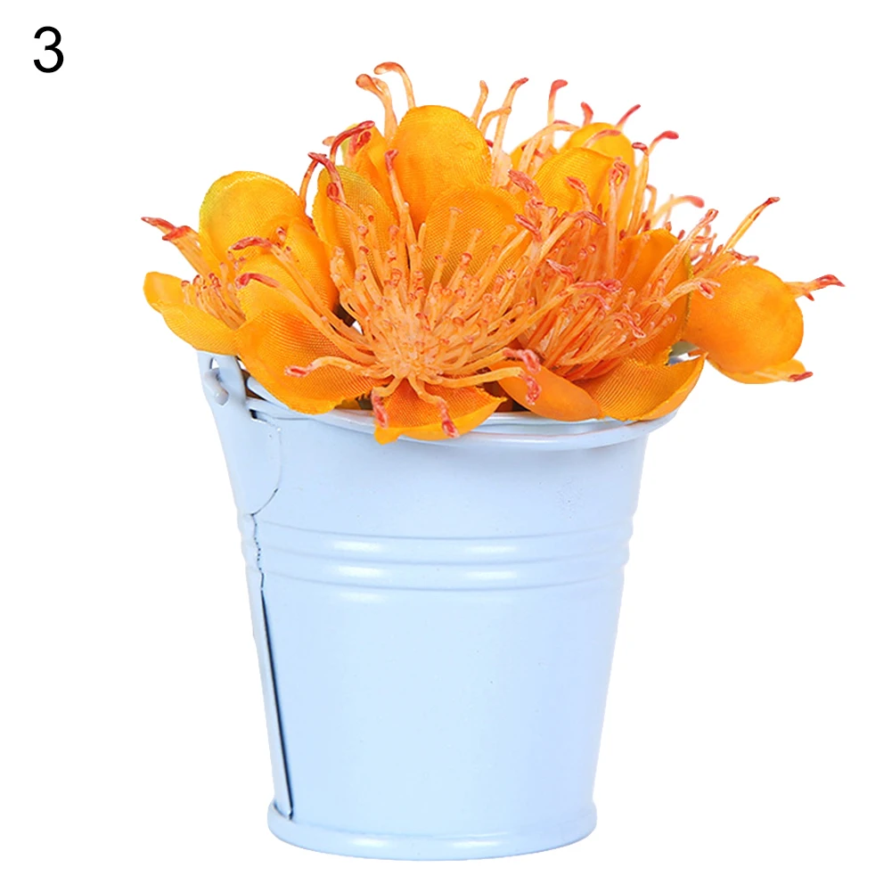 Cute Mini Solid Color Pail Bucket Wedding Party Candy Favours Home Hotel Decor Flower Pots& Planters - Цвет: Lake Blue