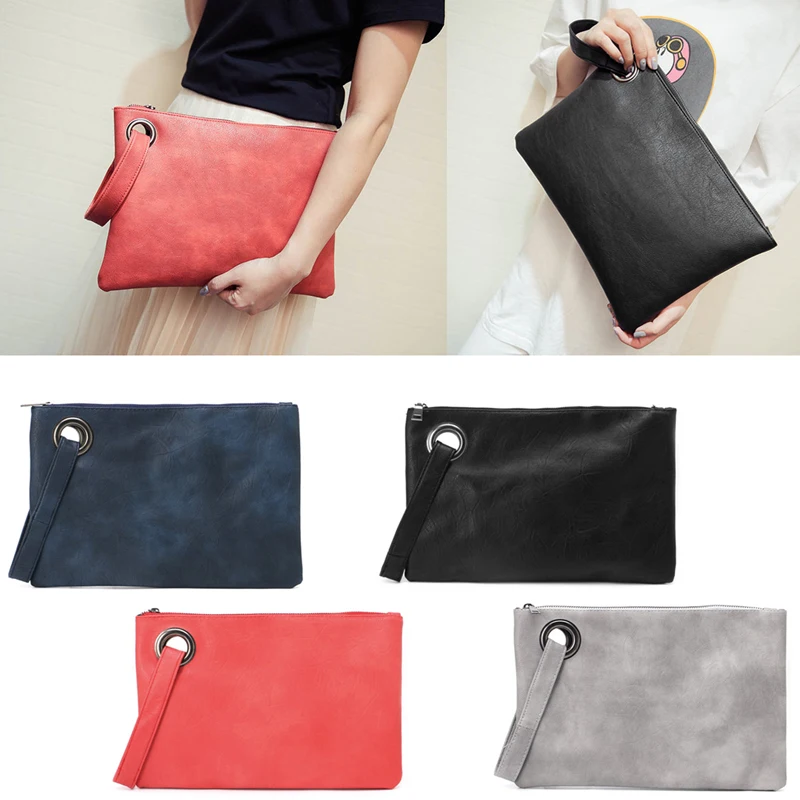

Fashion Women Lady Faux Leather Handbag Clutch Envelope Evening Bag Wallet Purse Party Retro Sexy Elegant Long Solid Wallet