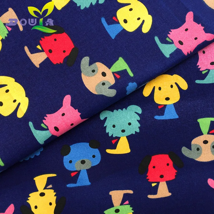 1 yards / blue bottom graffiti printed canvas puppy DIY handmade fabric cloth curtains sofa table cushion pillow | Дом и сад