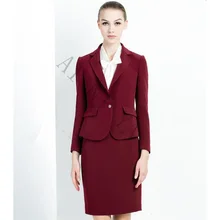 Wine Red Women Skirt Suits Office Ladies 2 Piece Suits High Quality Formal OL Work Wear Business Elegant Female Office Uniform