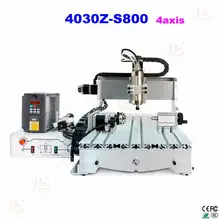 mini cnc milling machine CNC 4030Z-S800 4axis engraving wood lathe router for carving metal