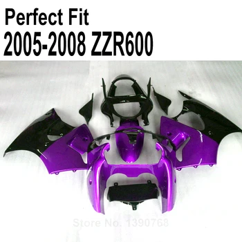 

Pop Injection Molded fairing kit for Kawasaki ZZR600 zz-r600 2005 2006 2007 2008 06 07 purple fairings TP127